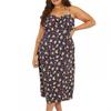 Womens/Ladies Floral Curved Spaghetti Strap Midi Dress
