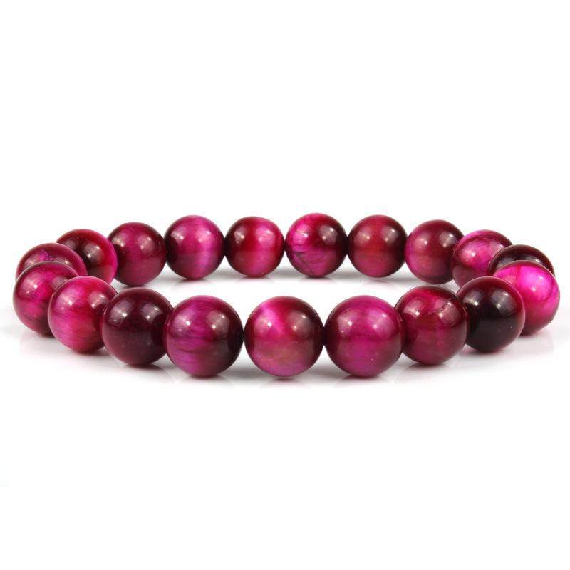Natural 3A Tiger Eye Stone Bracelet - Colored Buddhist Prayer Beads Handcrafted Jewelry