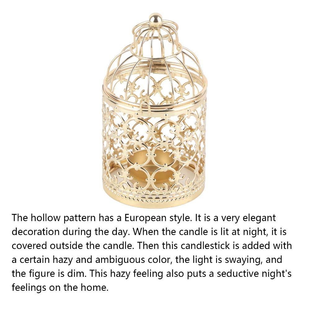 Hollow Out Birdcage Candle Holder Iron Birdcage Candlestick Decorations Gift For Events золотой