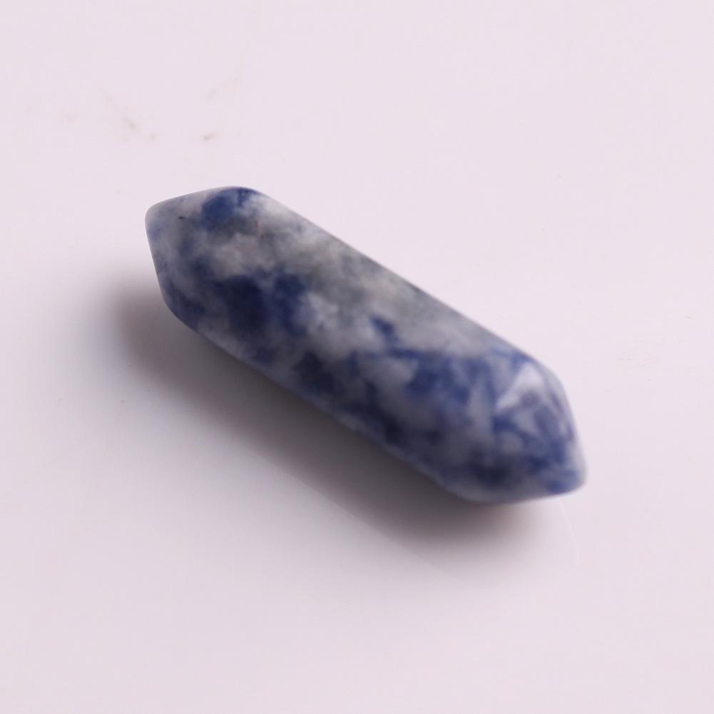 32x8mm Natural Crystal Hexagonal Bullet Pendant for Yoga Necklace