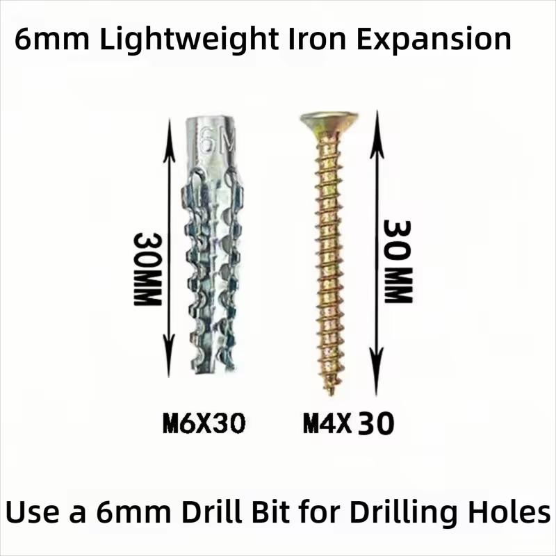 50Pcs 6Mm Expansion Pipe For Hollow Walls Metal Expansion Screws Kit Self Tapping Screws Pipe Drilling Plug Fastener Bolt