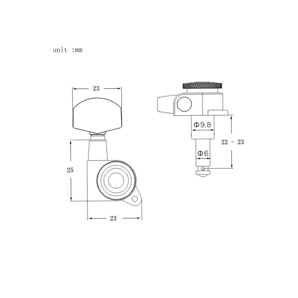 Pack of 6 Guitar String Tuning Pegs Locking Tuners Machine Heads Knobs 3L3R for Acoustic Electric Guitars Replacement