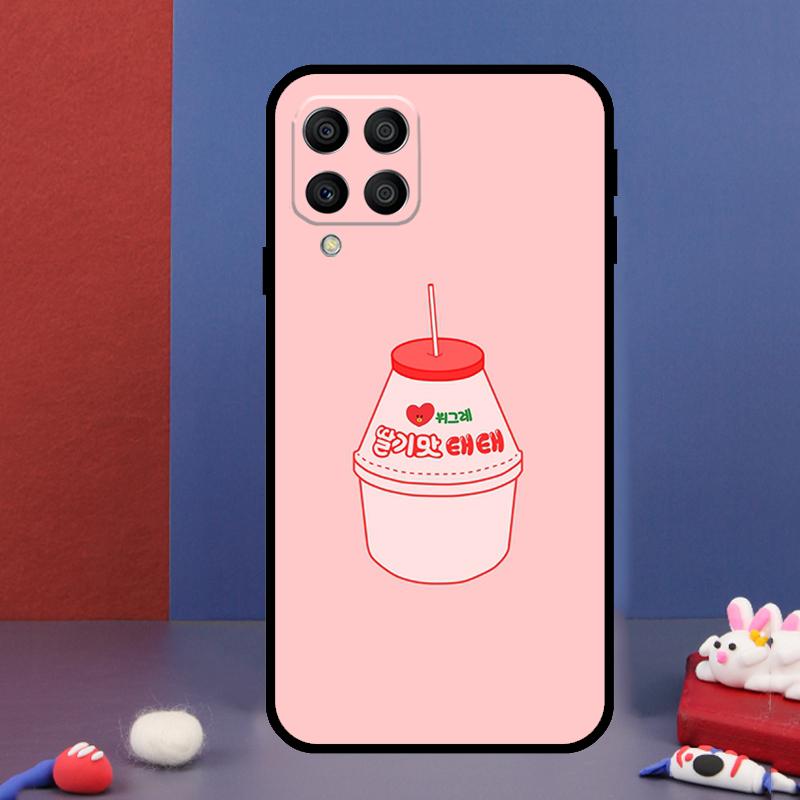 Kawaii Strawberry Milk For Samsung Galaxy M14 M34 M54 M33 M13 M23 M53 M15 M55 M31 M51 M20 M30s M32 M52 Phone Case