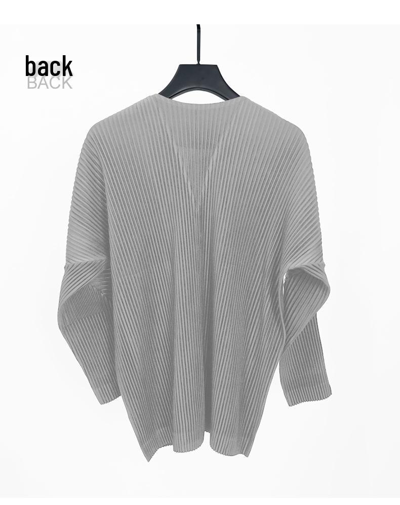 2024 Miyake Pleats Pánská bunda bez límce - Tenký, prodyšný a pohodlný jarní kardigan