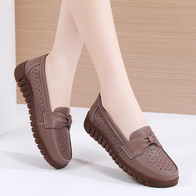 Women's Summer Classic Comfort Penny Loafers Casual Cut Out Slip-On Lightweight Walking Flats Hollow Driving Work Business Mocs Boat Shoes for Women