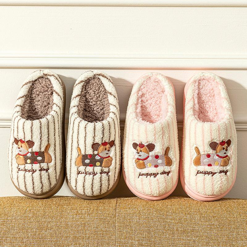 Warm Cotton Slippers for Autumn and Winter Home Couple Cotton Slippers Cartoon Cotton Slippers