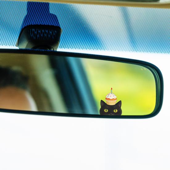 Yousheng Car Sticker, Waterproof Sun-Proof PVC Self-adhesive Traceless Auto Decal, Cat Cake Pattern Funny Sticker for Fuel Tank Caps Car Windows