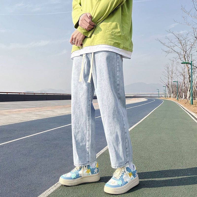 Jeans dritti larghi da uomo per primavera ed estate