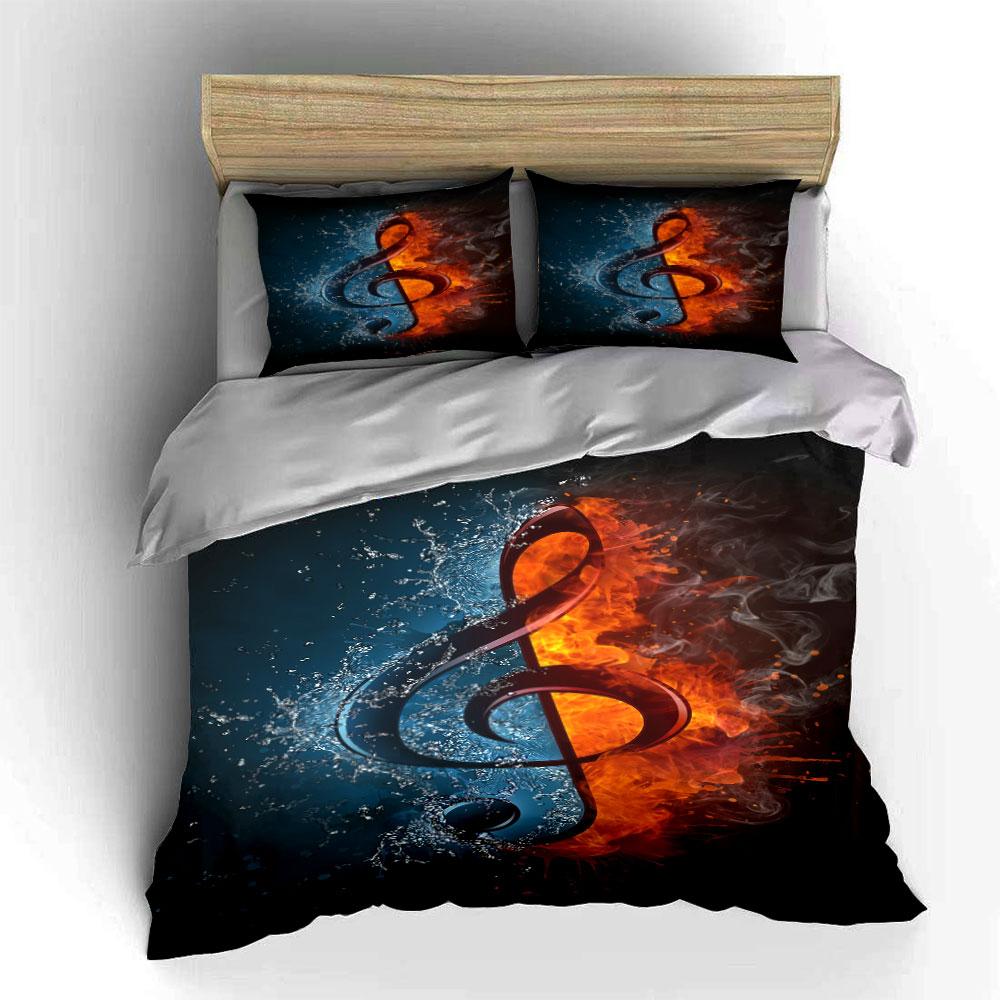 Fiery treble clef design. Bedding sets Duvet cover sets Duvet covers Pillowcases(1 * Duvet Cover 2 * Pillowcases without duvet insert)