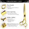 FM202 Gold Hairdressing & Barber Scissors Set with Thinning Shears