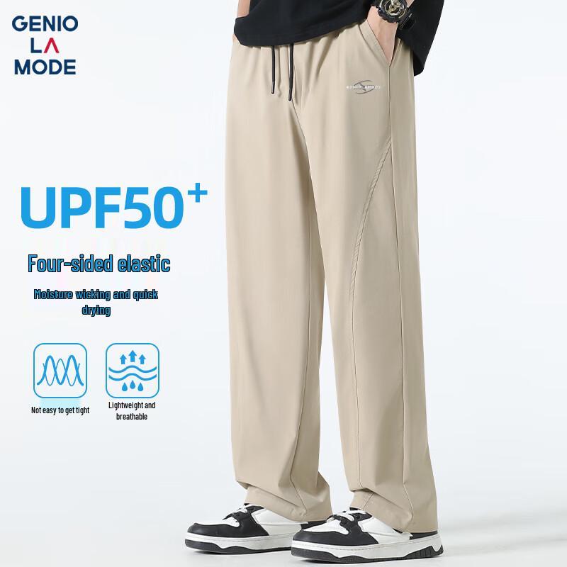 

GENIOLAMODE Men s Summer Lightweight Quick-Dry Straight-Leg Casual Pants 3XL