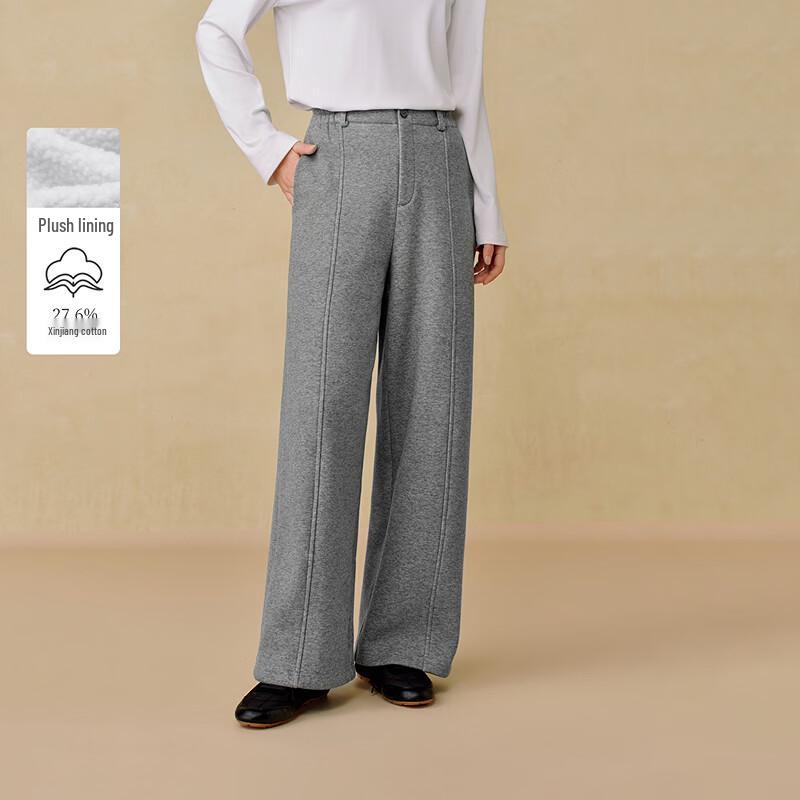 INMAN Women's Fleece-Lined Commuter Wide-Leg Suit Pants
