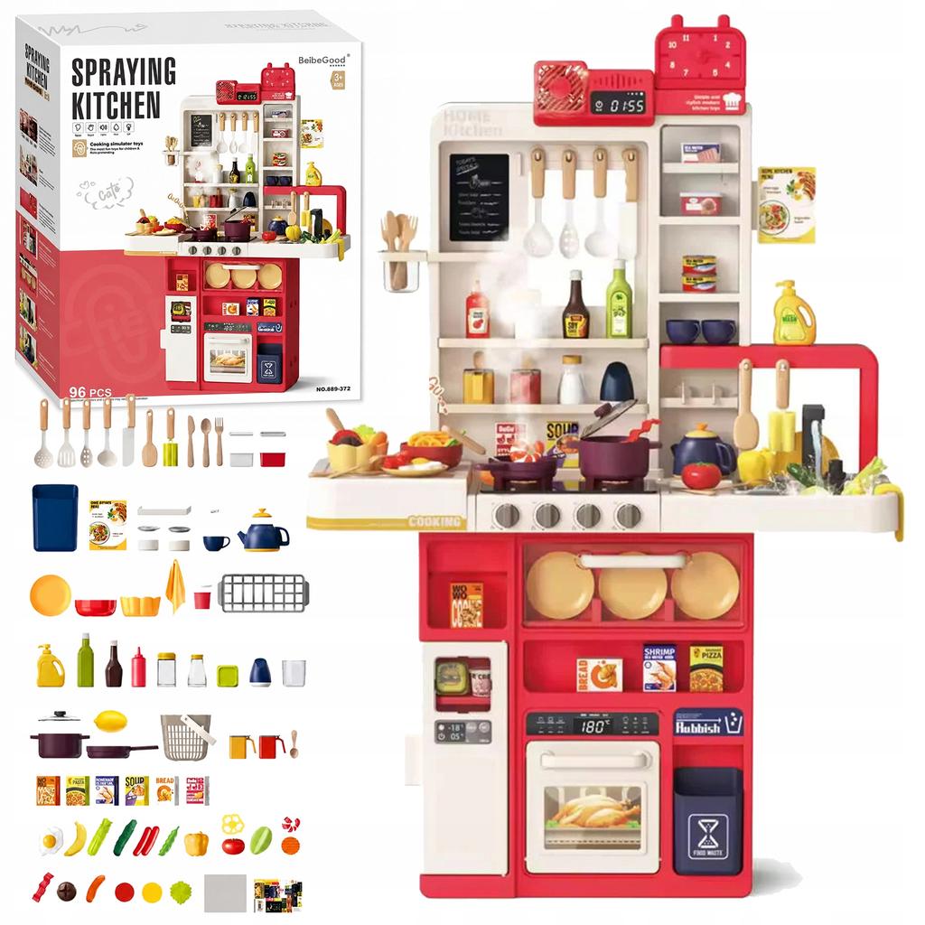 [10] Large interactive children's kitchen set 96 pieces Z3388