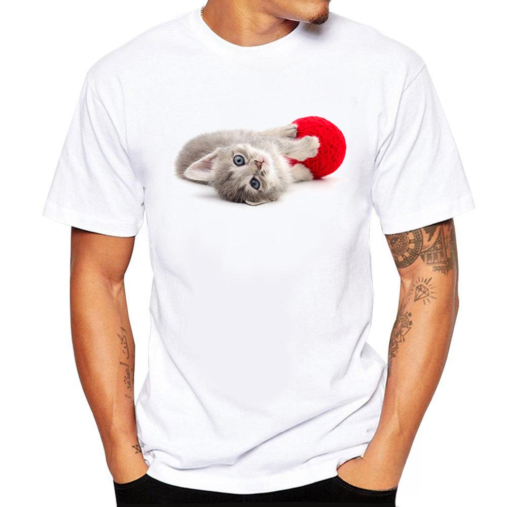 Personalized Printed T-shirt Short Sleeved Men's T-shirt Animal Print Straight Tube for Teenagers