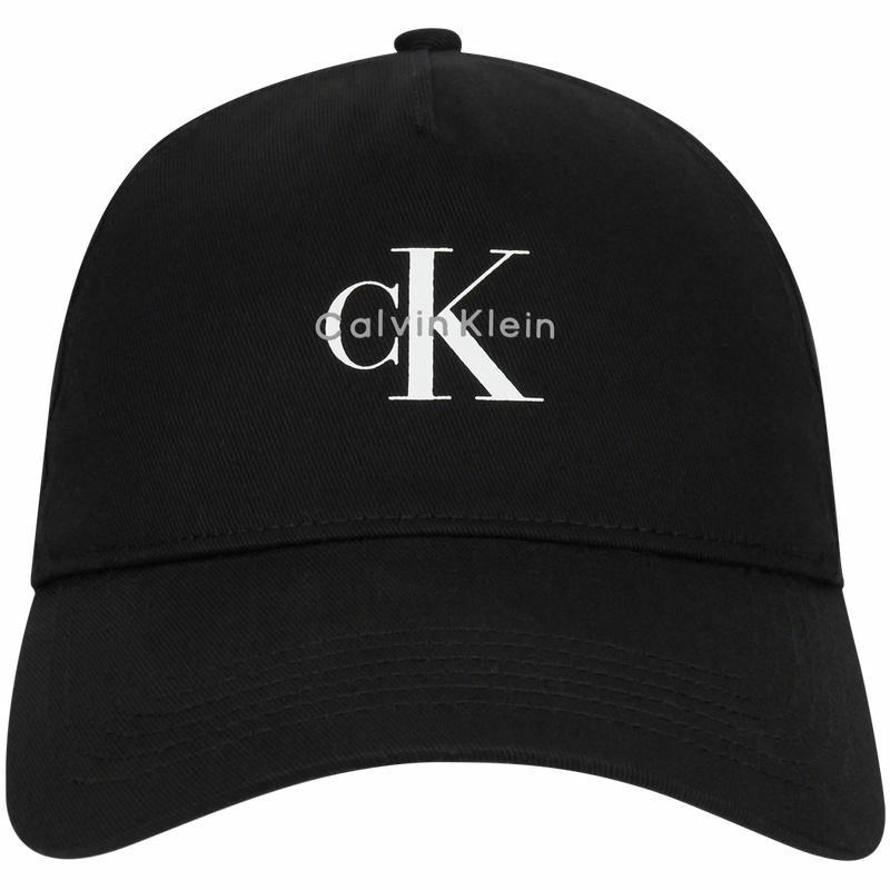 Calvin Klein Letter printed curved brim, cotton peaked cap, same style for men and women, couple style, space black 4G5032G-UB1