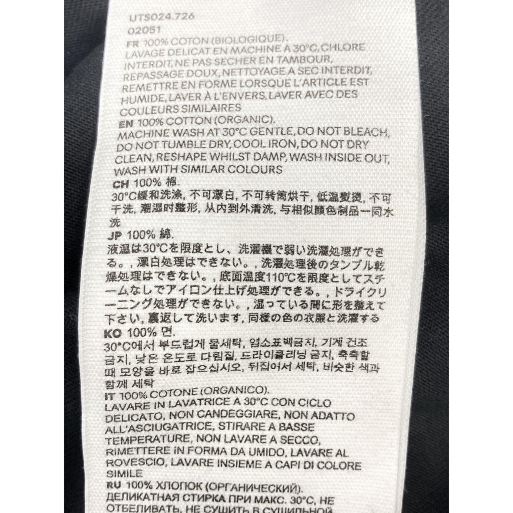 AMI PARIS UTS024.726 Black Cotton Heart Logo T-Shirt tops S blackUsed