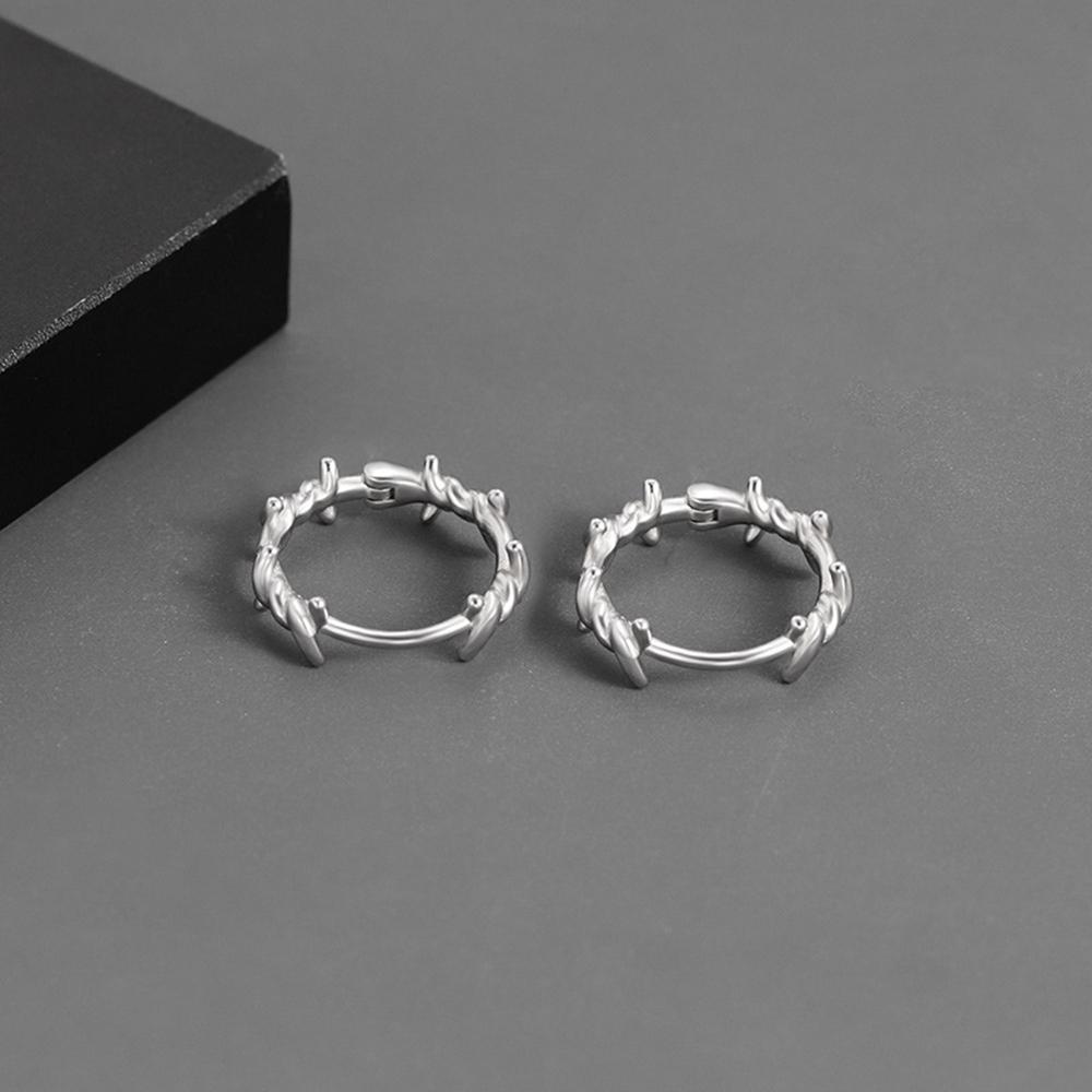 Gothic Silber Farbe Dornen Hoops Ohrringe Für Frauen Männer Teenager Luxus Neue Mode Trendy Party Schmuck Ästhetische Zubehör