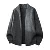 Round Sweater Knitted Men's Jacket Solid Color Button Long-sleeved Top