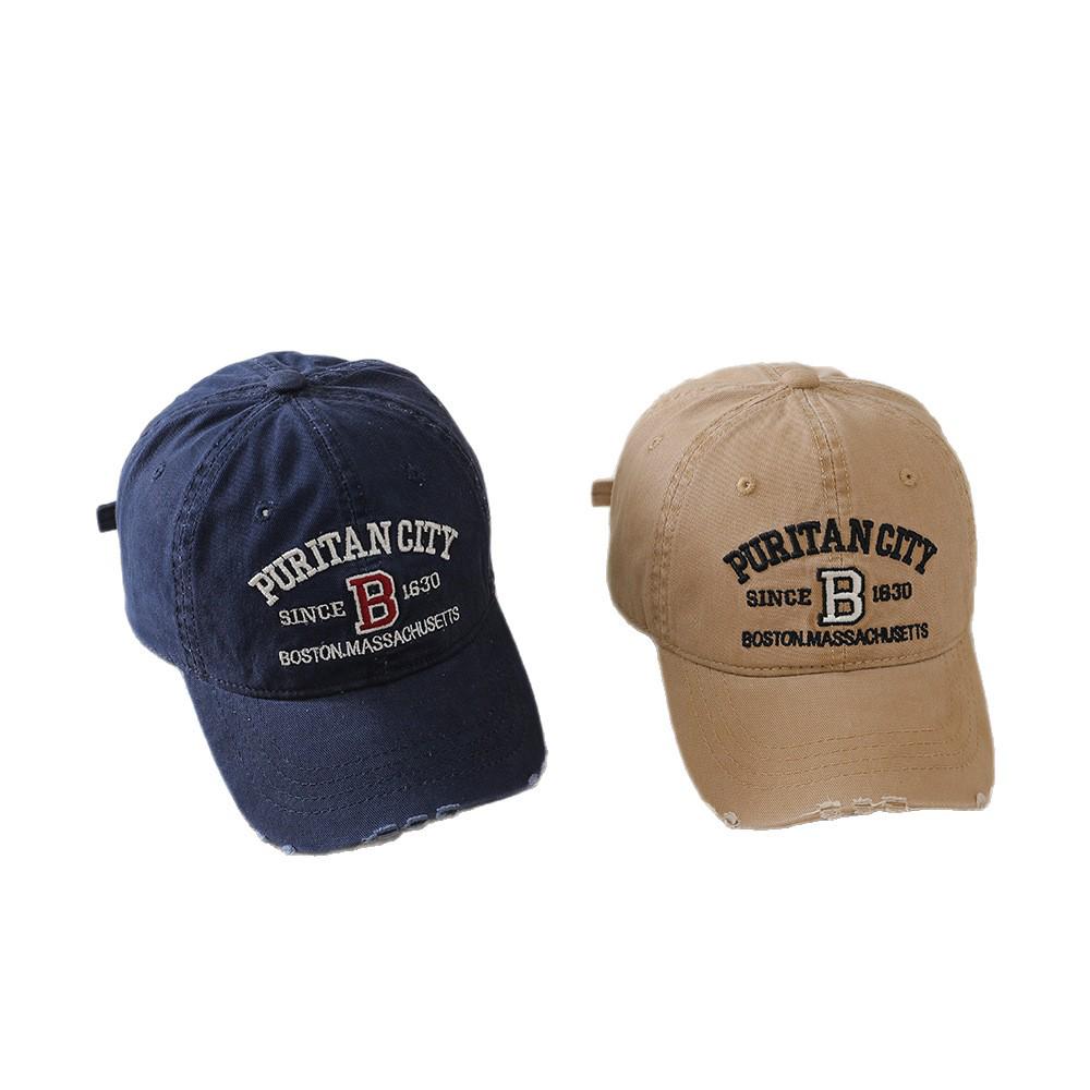 2026 Spring/Autumn Kids' Retro Embroidered Baseball Cap - Korean Style Duckbill Sun Protection Hat for Boys & Girls