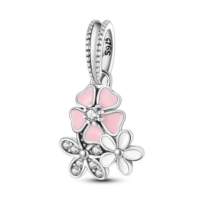 2022 New 925 Sterling Silver Butterfly of Flower Fit Original Charm Bracelet DIY Fashion Silver 925 Jewelry Making