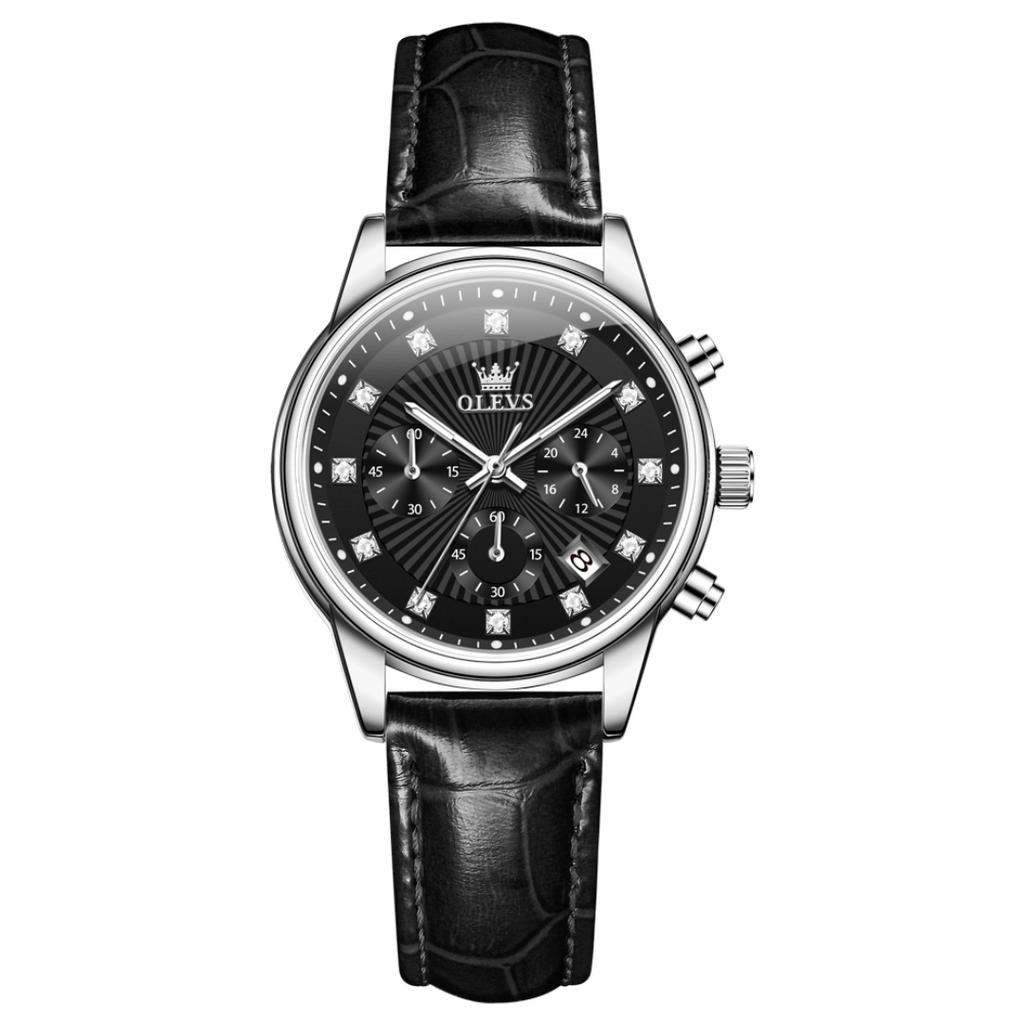 OLEVS Business Chronograph Quartz Watch For Women Original Calendar Fashion Ladies Wristwatch Waterproof Woman Dress Watch