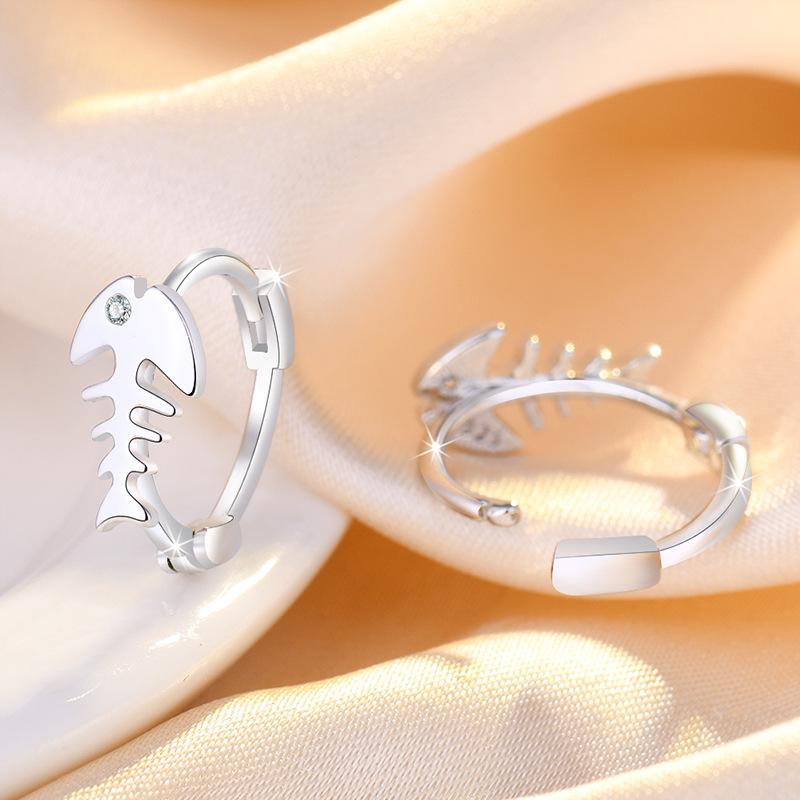 925 Sterling Silver Zircon Buckle Earrings For Women Fashion Exquisite Student Girlfriend Jewelry Accessories Party Gift