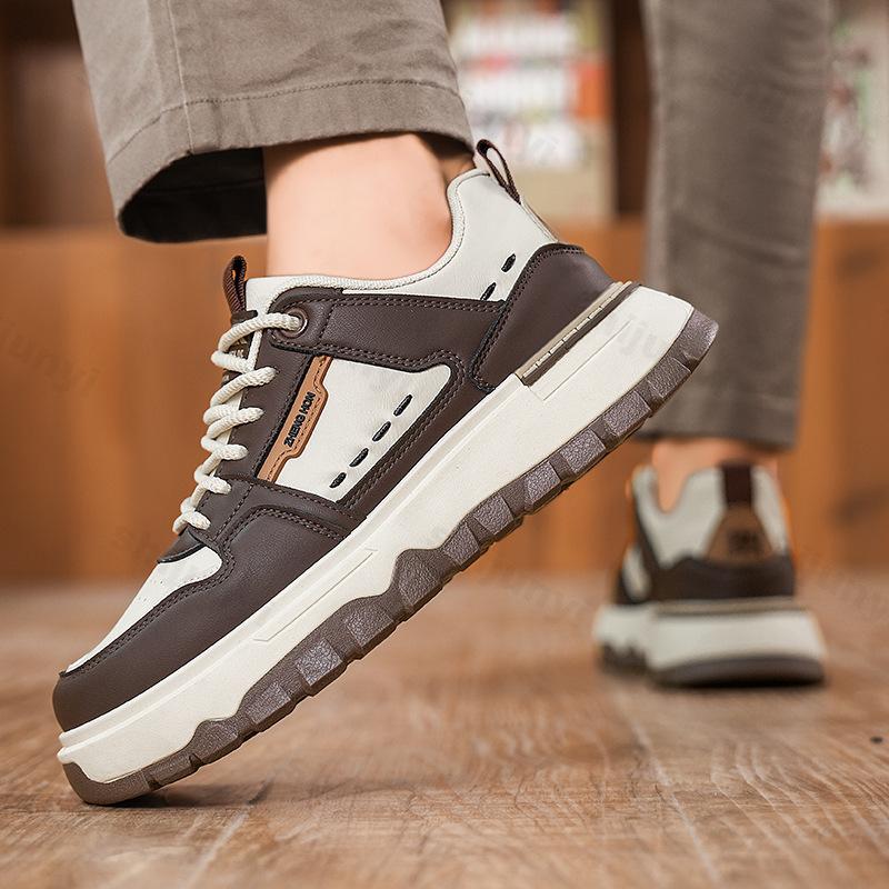 

Fashion 2025 Autumn New Men s Fashion Versatile Low Top Thick Soled Casual Sports Shoes Comfortable Wear-resistant Niche Chunky Sneakers 39 коричневый