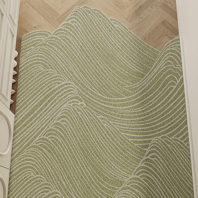 Simple Style Entrance Door Mat Customizable Home Use Mud Scraper Dirt Resistant Cuttable Cloud Shape Rectangular PVC Mat