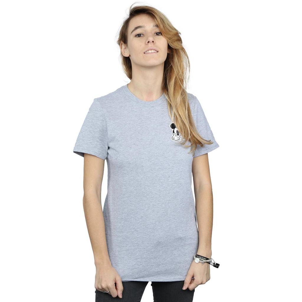 Disney Womens/Ladies Mickey Mouse Dont Speak Breast Print Cotton Boyfriend T-Shirt