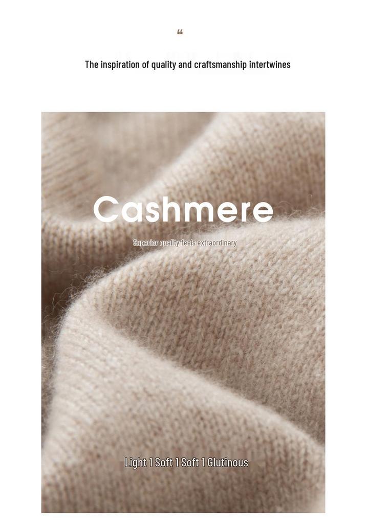 Women's U-neck Cashmere Mid-length Sweater - Fashionable, Loose, Versatile Autumn & Winter Knit Base Layer