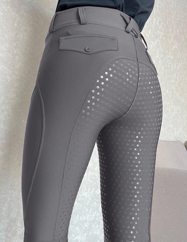 Pantaloni da equitazione da donna a seduta intera in silicone - Pantaloni da equitazione da esterno anti-pilling