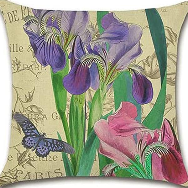 Retro Plant Floral Print Linen Pillow Case Home Living Room Sofa Car Cushion Pillow
