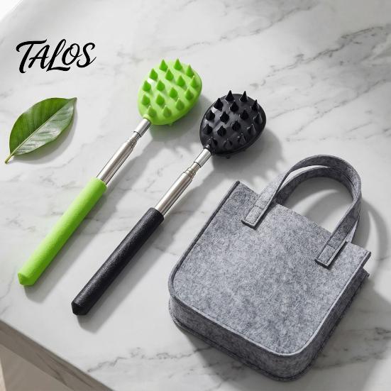 Talos Back Scratcher And Massager, Extendable Massager Tool, Telescoping Scratcher, Anti-Slip Handle for Muscle Relief Home Health Care