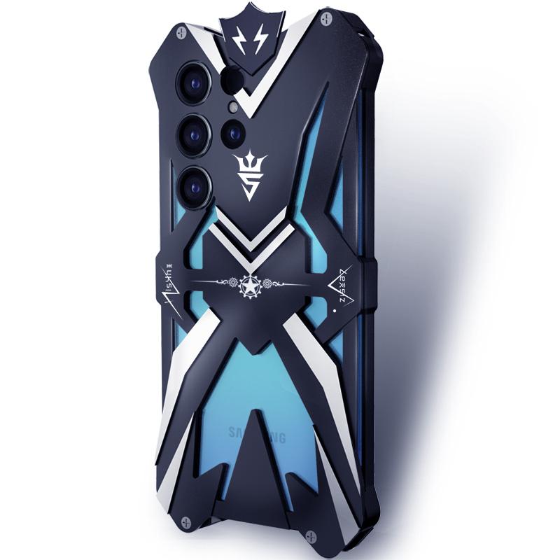 For Samsung Galaxy S22 Ultra 5G Metal Back Cover Aluminum Alloy Drop-proof Phone Case