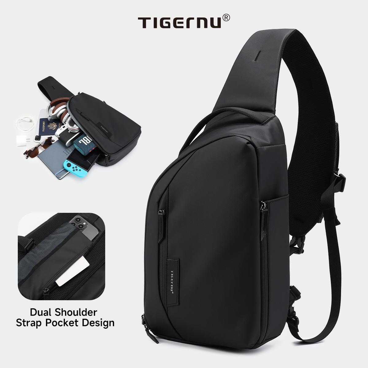 

Tigernu Fashion Crossbody Bag Men Casual Bag For 11inch Tablet Water Repellent TPU Chest bag For Male Outdoor Cycling Side Bag чёрный