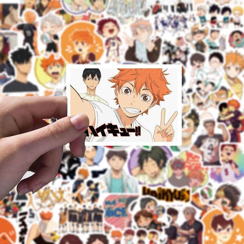 Unique 100pcs Japanese Anime Haikyuu!! Graffiti Stickers Perfect For Laptops And Suitcases