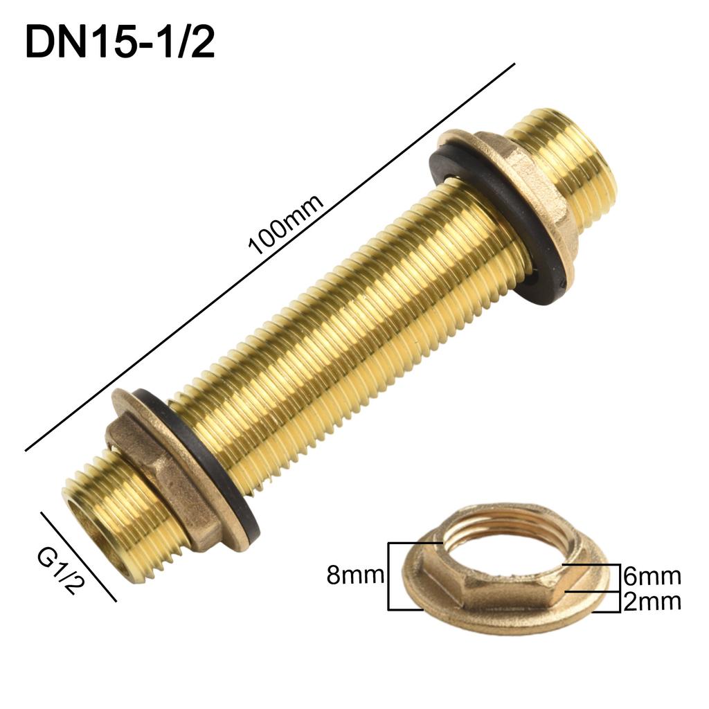 1pc Water Tank Connector Brass G1/2 Tank Feedthrough For Water Tank Water Tower Pump Bulkhead Fitting Accessories 10/12cm