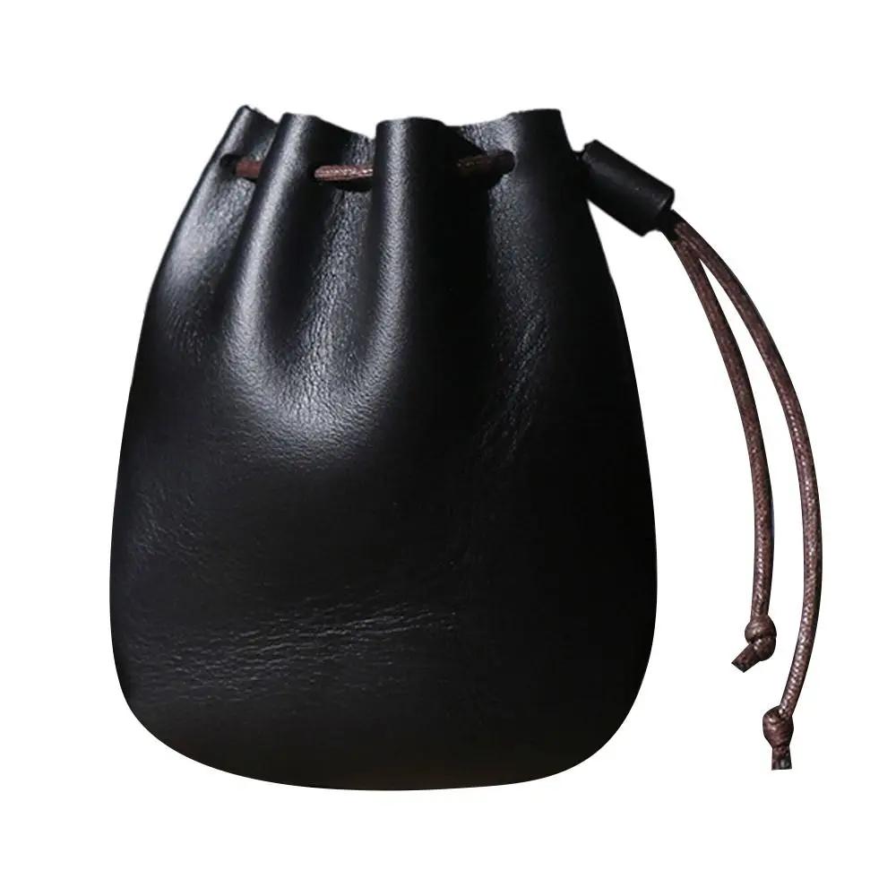 

Soft Leather Coin Pouch Drawstring Strap Multicolour Storage Bag Wallet Business Trips Multicolour Purse Man Wallet