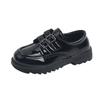 Boys' leather shoes, new spring and autumn model, black, British style, for older children, soft-soled, suitable for elementary school students'