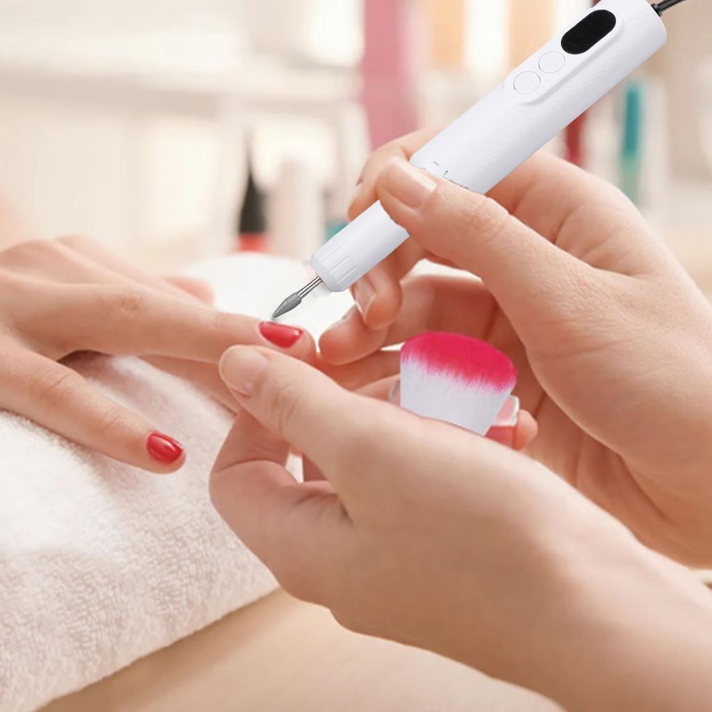 Electric Nail Drill Kit Cordless 18000 RPM LED Display Portable Rechargeable Nail File Machine for Home Salon Use