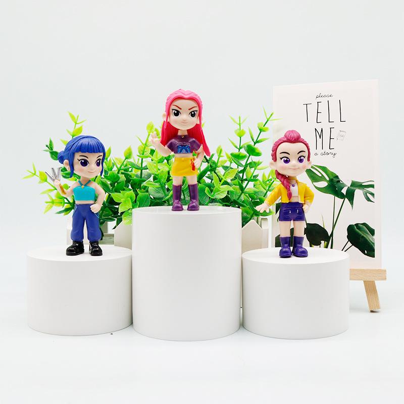 10 szt./zestaw K-pop Demon Hunters Anime Figurka Zabawki Model PVC Derpys Tiger Rumi Mira Zoey Sussy Figurka Lalka Fani Prezent Świąteczny