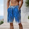 Men Plus Size Tie Dye Vertical Stripe Beach Shorts Quick Dry Casual Swim Trunks With Pockets For Summer Swimming Surfing
