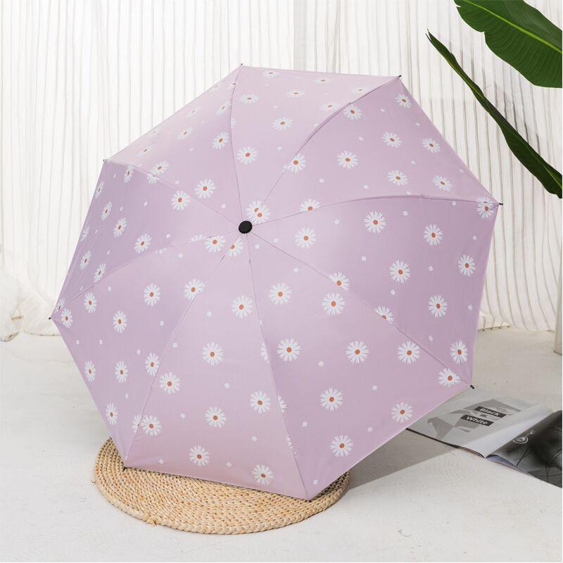 Automatic Manual Folding Umbrella Sun Rain Protection UPF50 Black Coating Cartoon Design 8-Rib Lightweight Adult