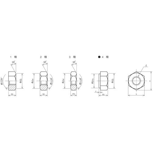 TRUSCO Hex Nut Type 1 Stainless Steel Thread Dimensions M3 x 0.50 20 Pieces Small Pack Y809-0003