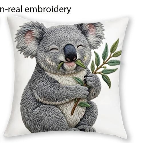 1/4 Stück Niedliche Koala Kissenbezüge Gemütliche Weiche Tier-Themen Kissenhüllen für Heimdekoration Kissenbezug