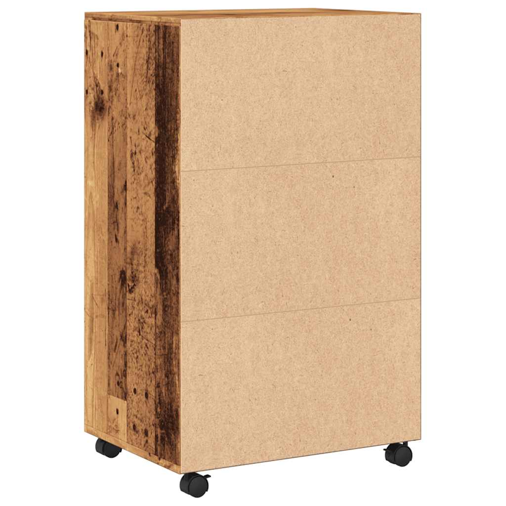 Mobile Cabinet with Rustic Wood Effect 55 X 40 X 91 Cm Engineered Wood
