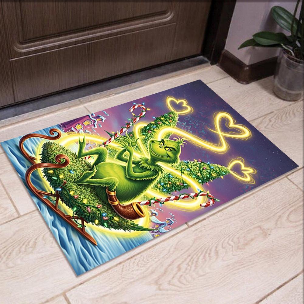 Grinch Printed Carpet Rug for Office Chair Living Room Bedroom Kitchen Room Decor Gifts