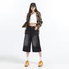 Dames Retro Zwarte Jeans met Hoge Taille, Wijde Pijpen, Korter Model, Amerikaanse Stijl - Slankmakend, Los, Casual, Perfect voor de Zomer