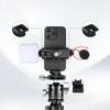 Adjustable Cell Phones Clip Clamp Holder for Photography Built-in Double Cold Shoe Mount Support 360 Degree Rotation