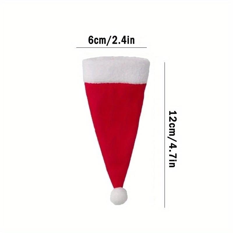 10Pcs Christmas Tableware Bag Holder Christmas Hat Fork Knife Cutlery Bag Christmas Decorations for Home